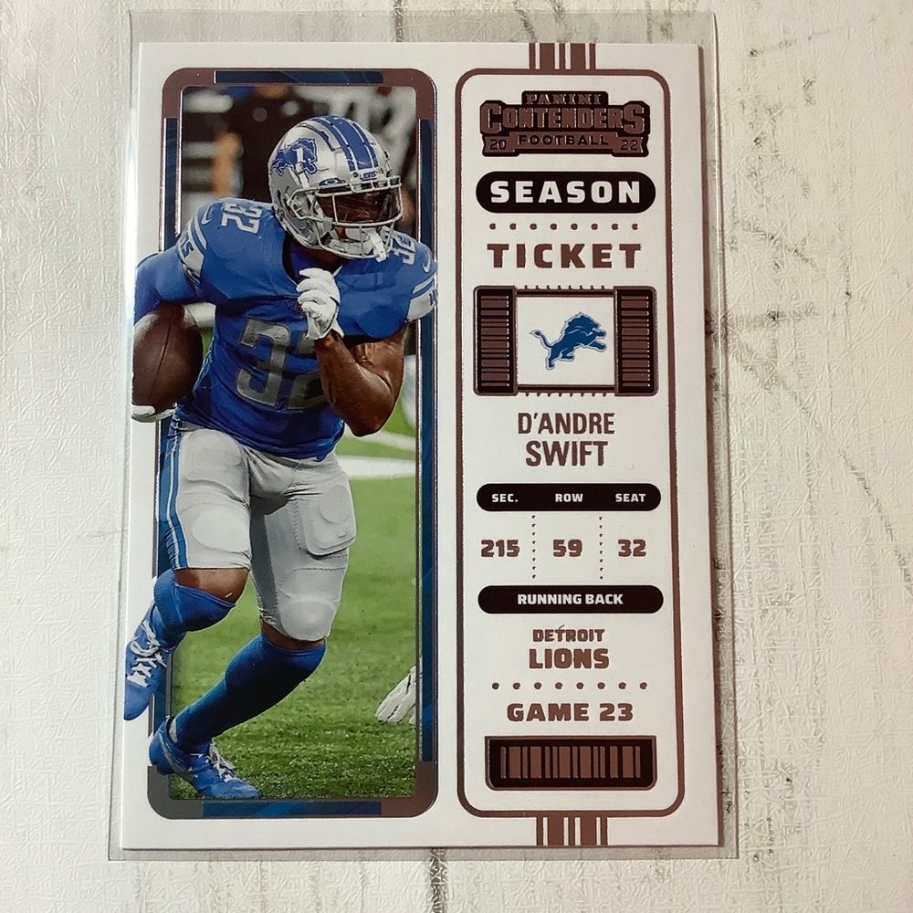 2022 Panini Contenders Season Ticket D'Andre Swift Lions Football Card NFL #35
